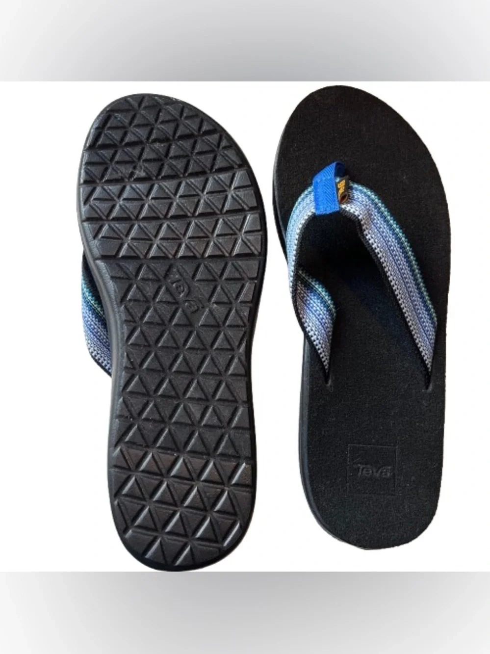Teva Women’s Voya Flip Flop Sandals Antiguous Blue Multi Size 9 NWT